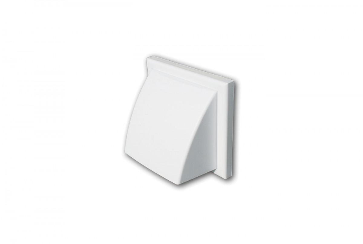 Griglia quadrata con protezione antivento ad incasso in plastica ABS bianca Tecnosystemi 11104070