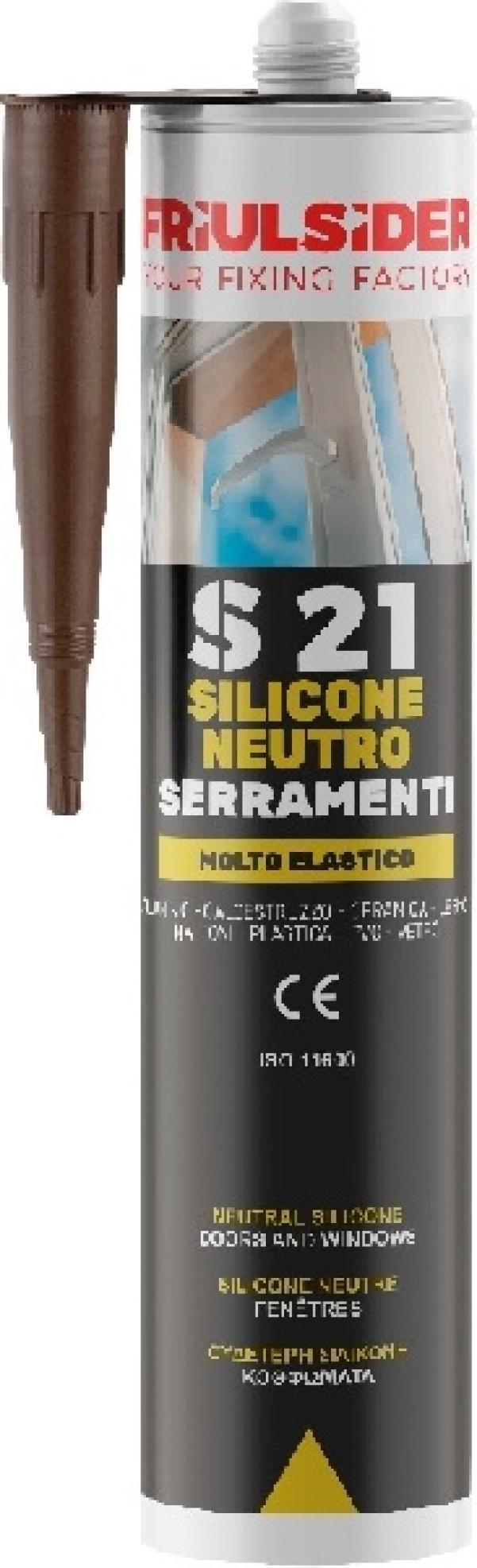 Silicone neutro serramenti marrone ral8014 310 ml Friulsider S2106