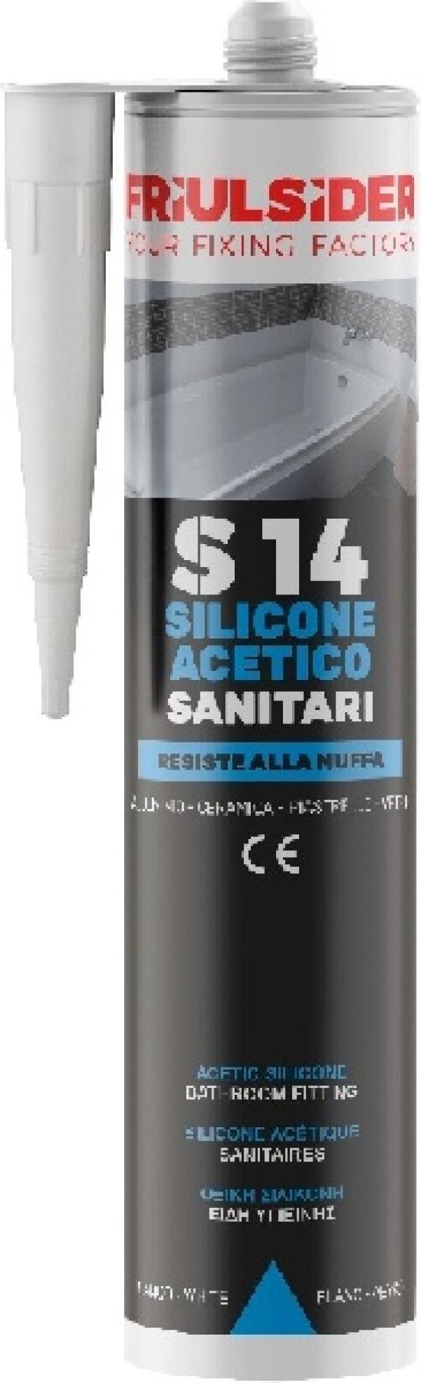 Silicone acetico sanitari trasparente 280 ml Friulsider S1400