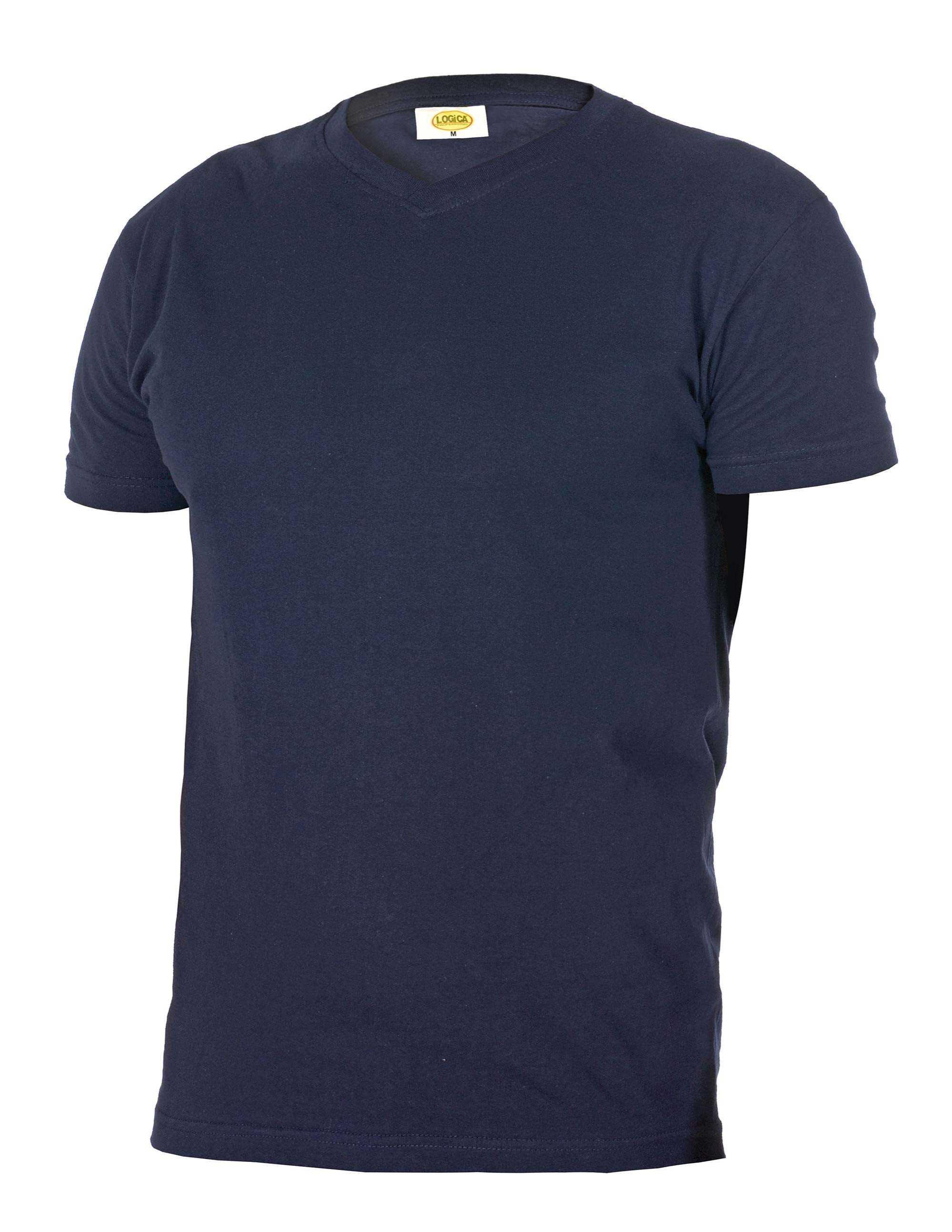 T-shirt a maniche corte con scollo a V colore BLU taglia M Logica VLOGICA2-M