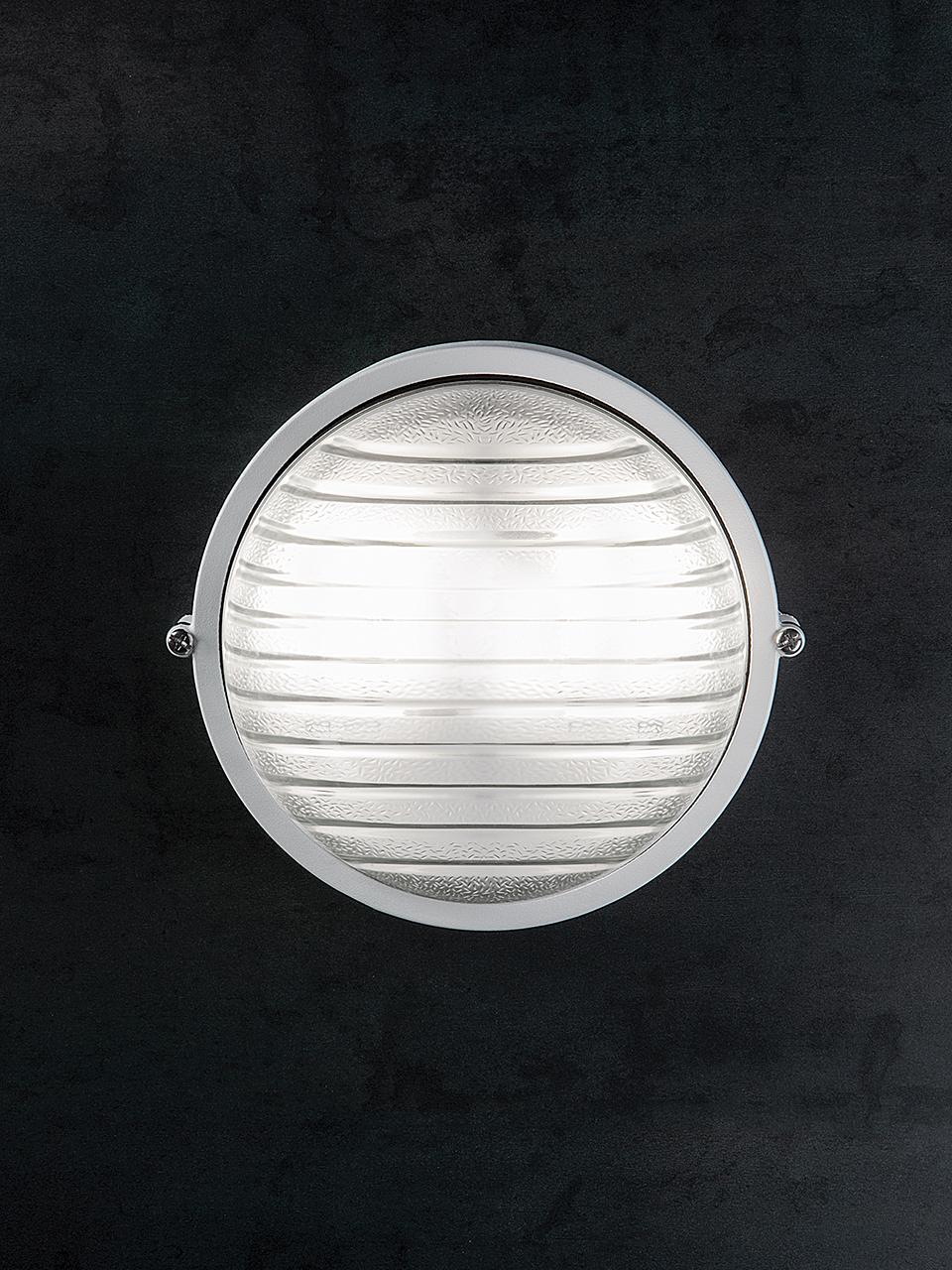 Lampada plafoniera industriale da esterno tonda colore Bianco attacco E27 Sovil 780/02