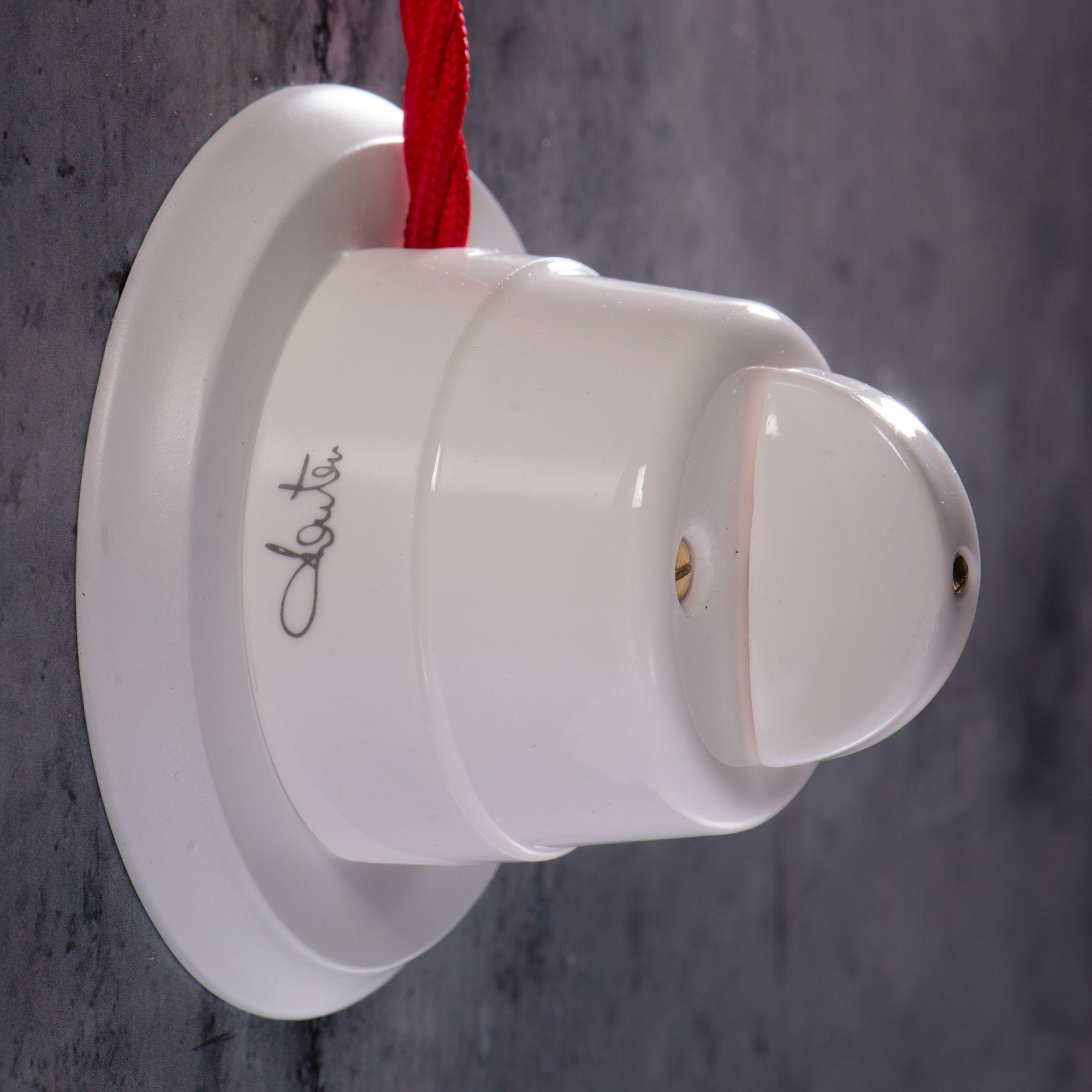 Interruttore deviatore da parete in ceramica 10AX 250V, colore bianco Fanton 84001
