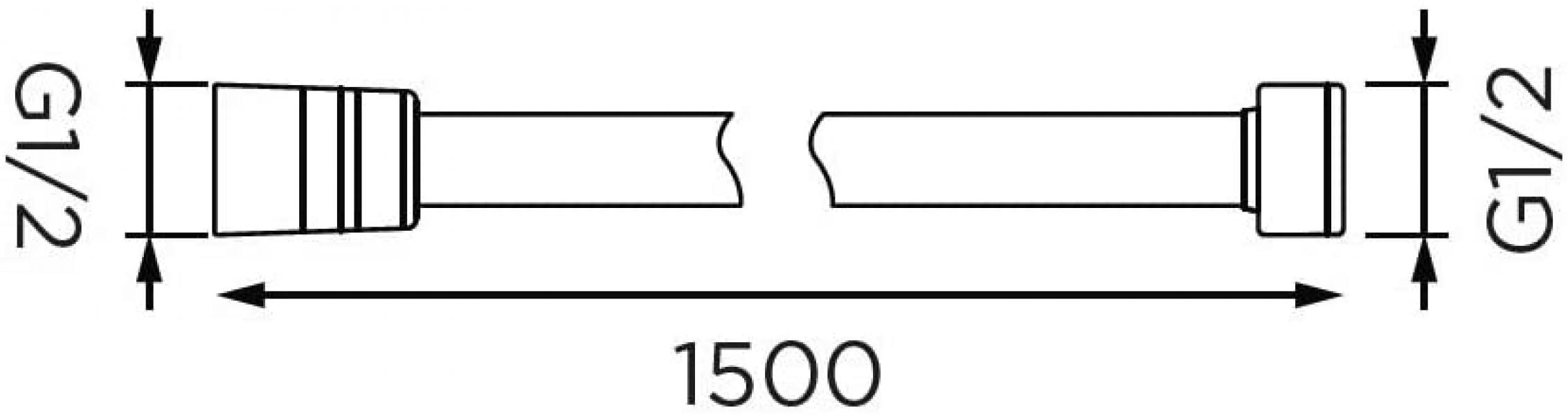 Flessibile doccia in acciaio cromato doppia aggraffatura antitorsione IDROBRIC, attacco conico, 150cm