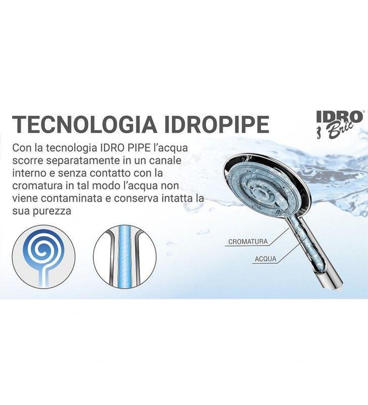 Saliscendi doccia con soffione a 2 getti IDROBRIC NINFEA, 72cm u00f825mm