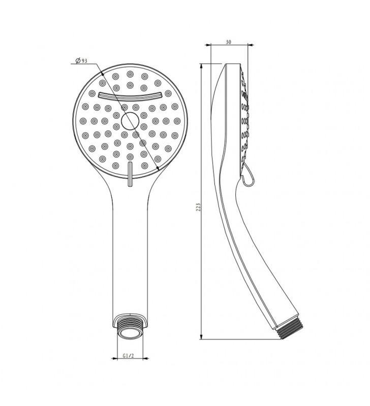 Soffione doccia IDROBRIC NINFEA, 2 getti, cromato