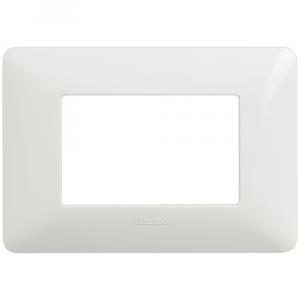 Placca per interruttori, prese, pulsanti serie civili  matix am4803bbn, 3 moduli, colore bianco