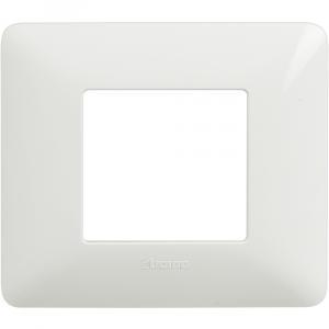 Placca per interruttori, prese, pulsanti serie civili  matix am4802bbn, 2 moduli, colore bianco.