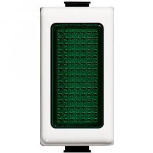 Portalampada colore bianco con diffusore luce verde  matix am5060v, per lampade 24v 3w.