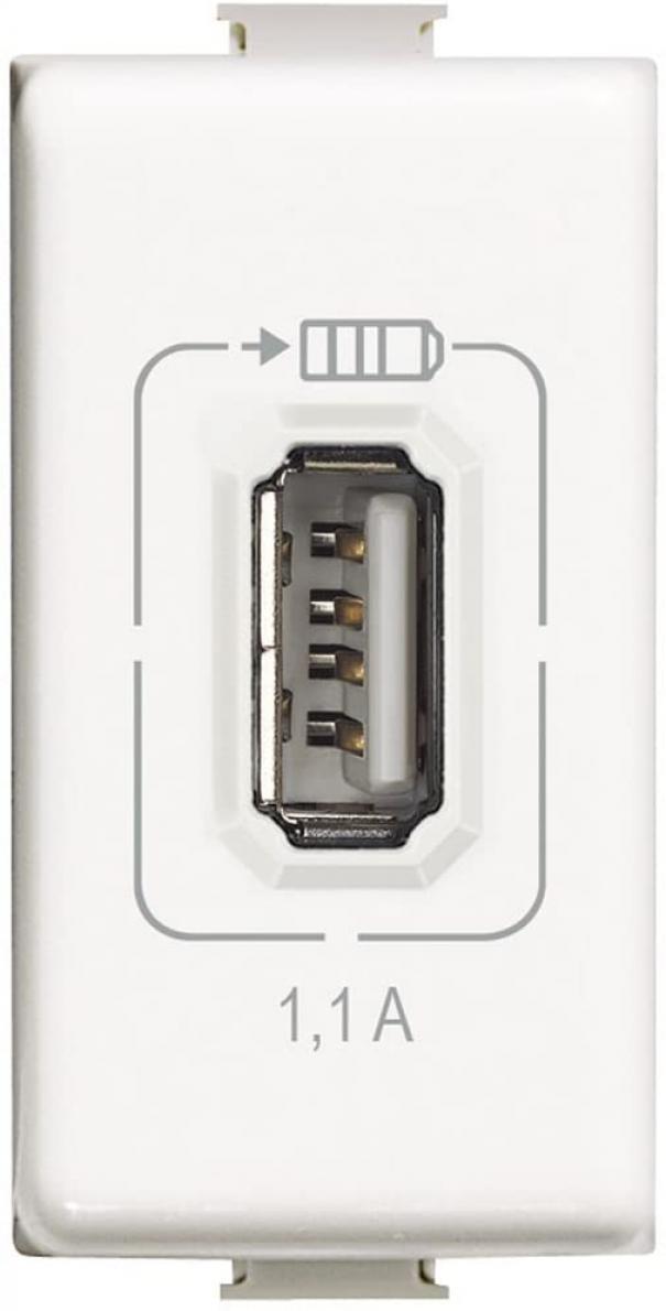 Presa caricatore USB da incasso BTICINO MATIX AM5285C1, 5V DC, ricarica rapida.