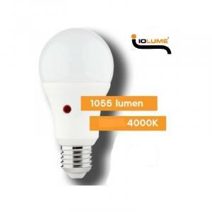 Lampadina a led e27  10,5w, 4000k, con sensore crepuscolare, mci io180752w