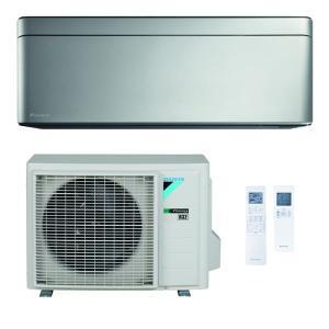 Kit condizionatore 12000 btu monosplit  stylish silver, wifi, unità esterna + unità interna, rxa35a9 + ftxa35bs