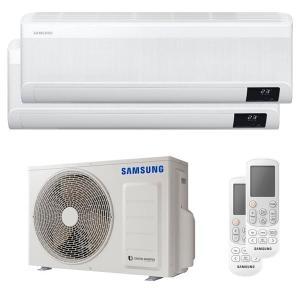 Kit condizionatore dualsplit  windfree, 12000+12000 btu, unità esterna + 2 unità interne,  aj050txj2kg/u + n°2 ar12txeaawkneu