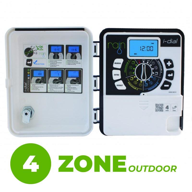 Centralina programmatore irrigazione a 4 zone RAIN I-DIAL 4, 24VAC OUTDOOR, da esterno.