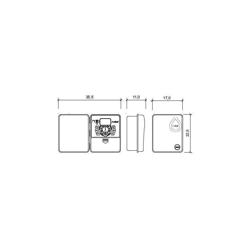 Centralina programmatore irrigazione a 4 zone RAIN I-DIAL 4, 24VAC OUTDOOR, da esterno.