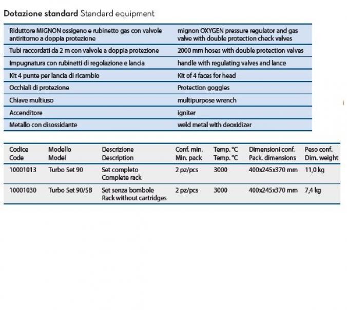 Kit per saldatura autogena WIGAM TURBO SET 90, 10001013