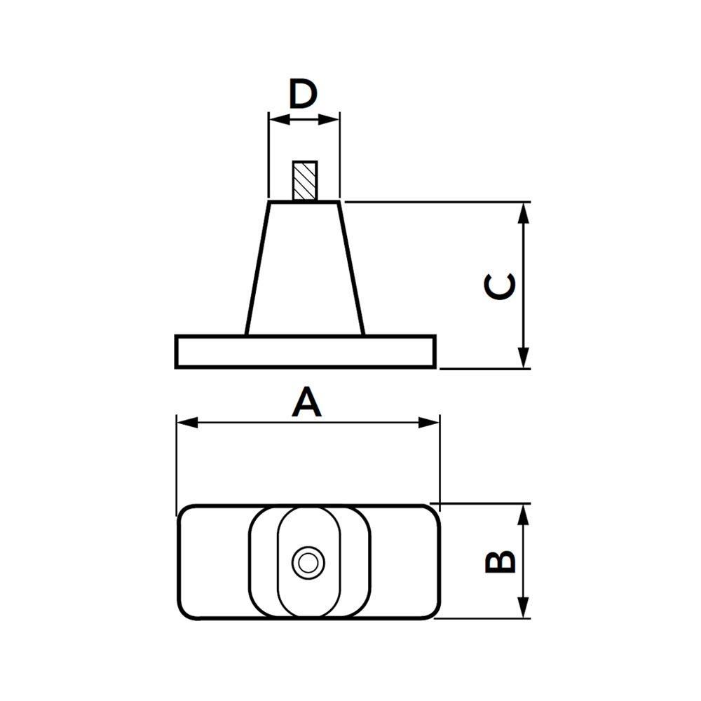 Supporto a pavimento antivibrante per unita esterna condizionatore TECNOSYSTEMI TEKNO 200, cod 11105041, confezione 20 pz.