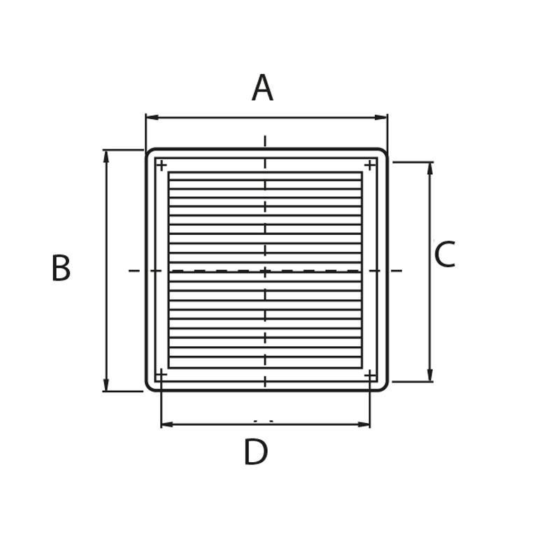 Griglia quadrata in rame da appoggio 150x150mm con rete Tecnosystemi 11160530