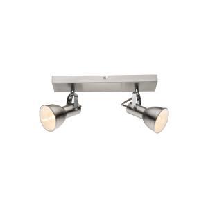 Faretto due luci  fargo, lampadina non inclusa, 2xe14 max 40w, nichel satinato, glb 54642-2