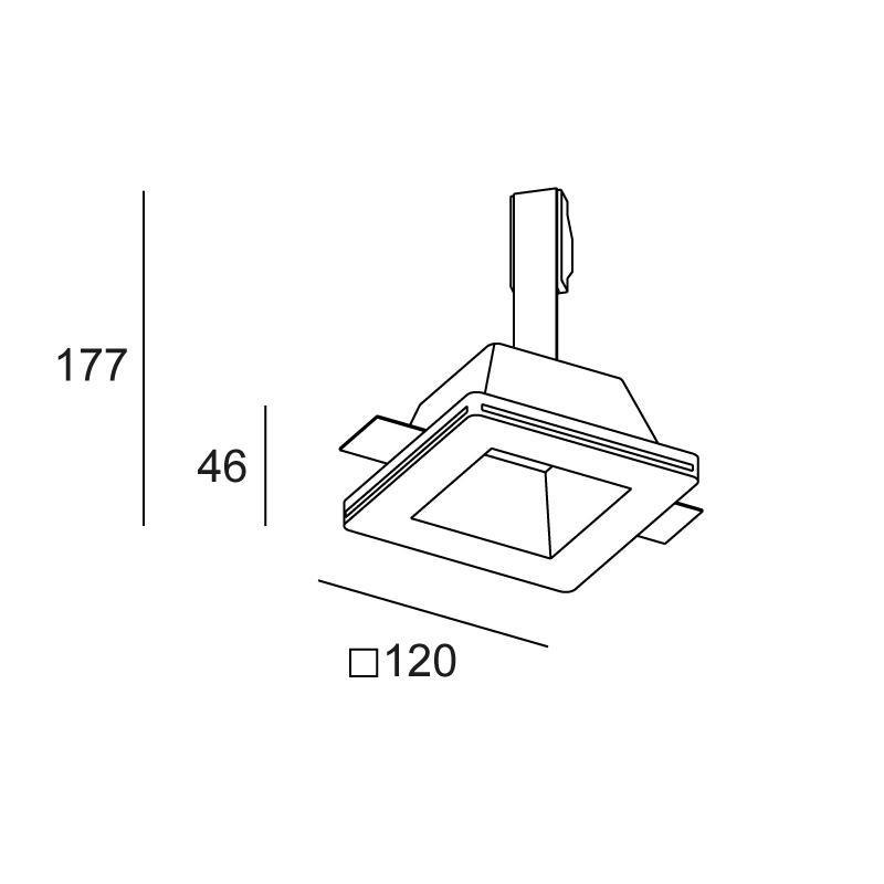 Incasso per faretto downlight LEDS C4 GES RECESSED SQUARE, lampadina NON inclusa, colore bianco