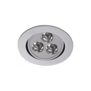 Faretto downlight a 3 luci led incluse  ledio, 3x1w, color argento, led dn-0297-n3-00