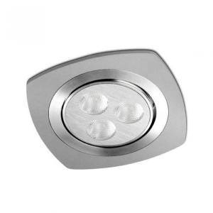 Faretto downlight con 3 luci led incluse  model 3, 9w, luce bianca calda, colore argento, led 90-3481-s2-n3