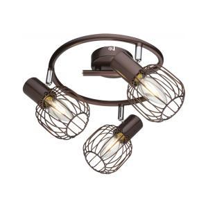 Faretto a tre luci  anakin, lampadine non incluse, color bronzo, cromo, marrone, glb 54801-3.