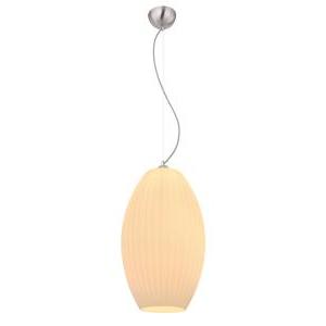 Lampada a sospensione  serie hing, in nichel satinato, vetro opale bianco, lampadina non inclusa, glb 15834h