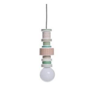 Lampadario a sospensione o appoggio  moresque, ø 8 cm, h 20 cm, in porcellana, motivo a quadretti, slt 07095