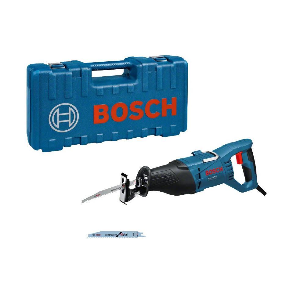 Sega a gattuccio elettrica universale professionale BOSCH GSA 1100 E, con 20 lame incluse