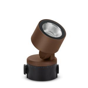 Faretto led orientabile  noa 50 led, 9w, 750 lumen, luce bianca calda 3k, colore faretto corten, lom ll133003m3.