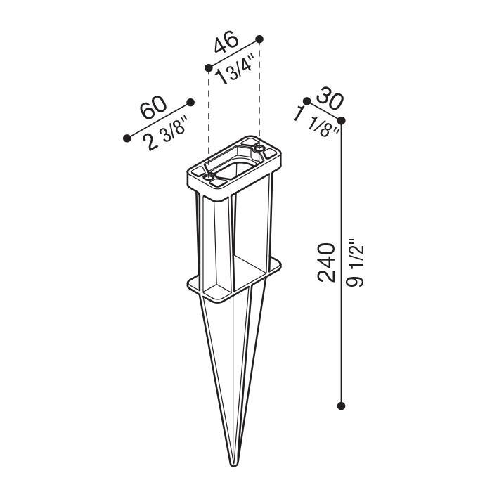 Accessorio picchetto giardino per montaggio faretti a terra LOMBARDO LB1150035.