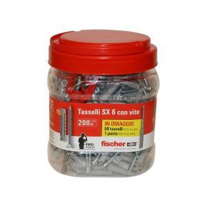 Tasselli stop con vite truciolare  sx 6 s, barattolo da 200 pz, fis 00518955