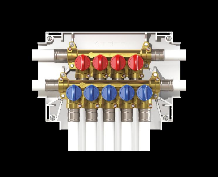 Collettore per impianti sanitari multi intercettazione K4.3 4+5 uscite F13 Teco K403DF10100