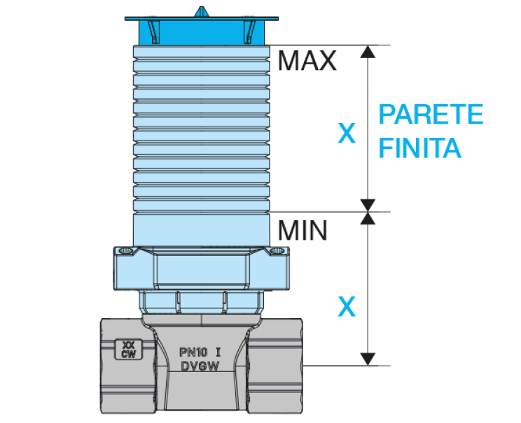 Rubinetto di intercettazione da incasso DN15 F 1/2 ULTRA Teco U4P3911100