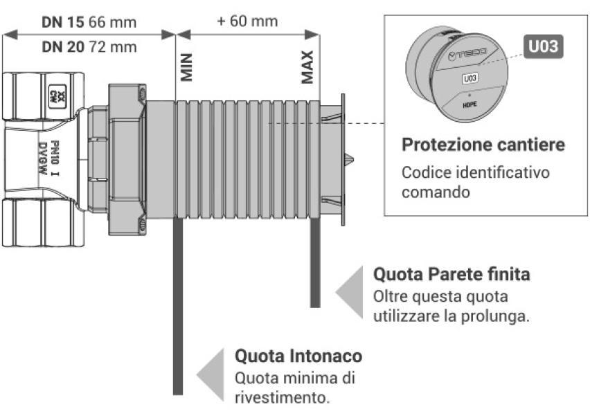 Rubinetto di intercettazione da incasso DN15 F 1/2 ULTRA Teco U4P3911100