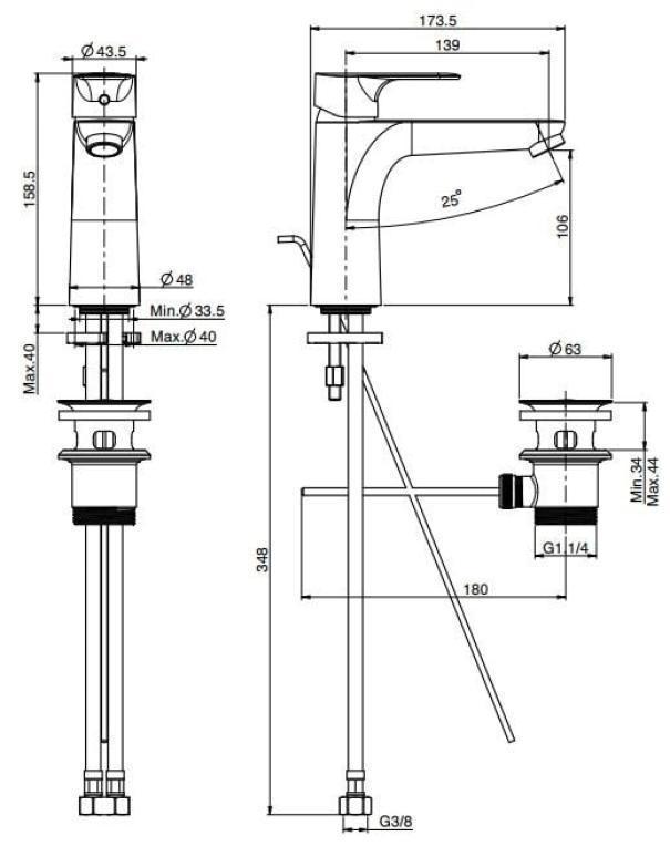 MISCELATORE LAVABO CROMO FIMA CARLO FRATTINI F3381CR