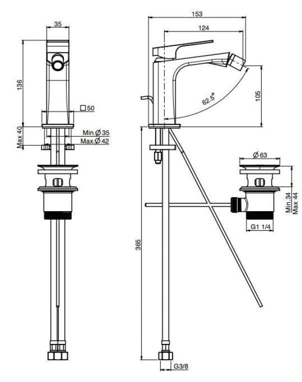 FINITURA CROMATA MISCELATORE BIDET