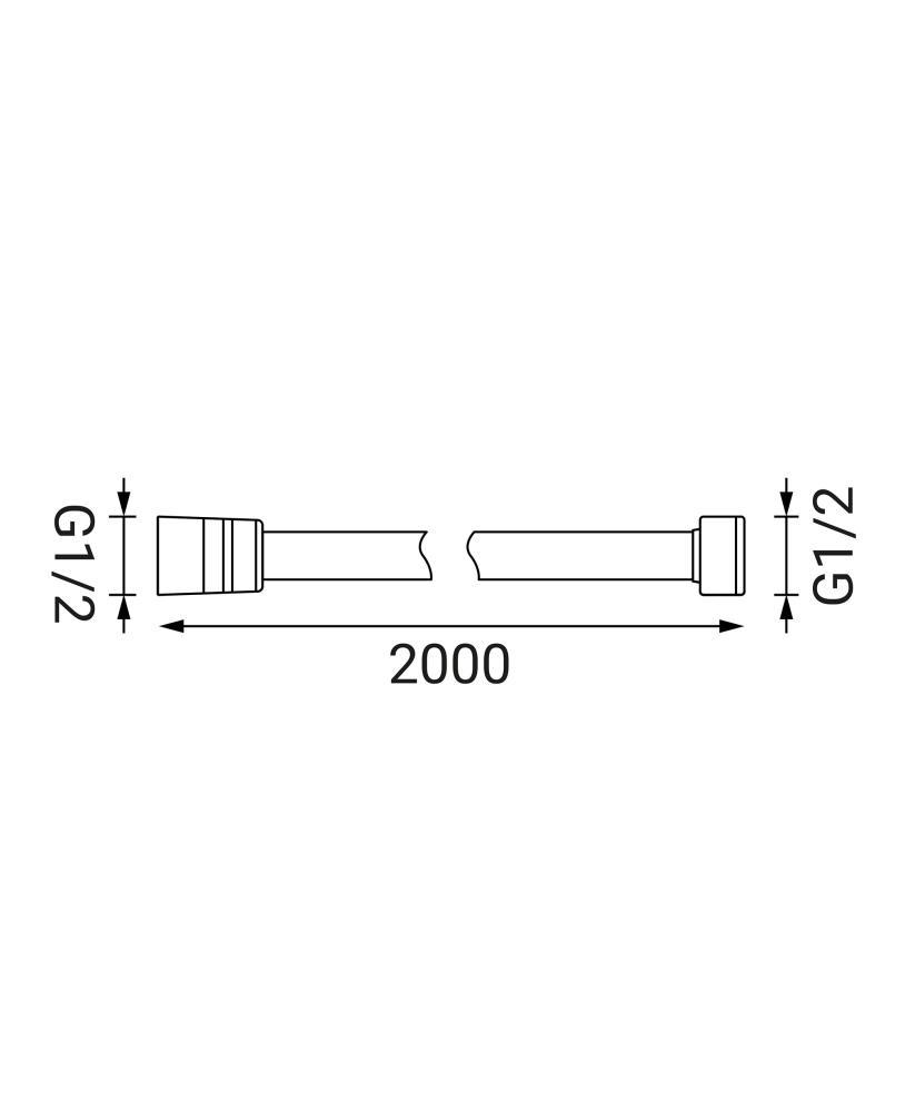 Flessibile doccia rinforzato in plastica conico 200cm Idrobric C0398 200 CR