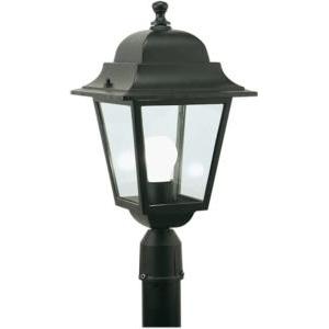 Lampada testa palo attacco e27 per manicotto diametro 60 cm colore nero linea quadrata  401/06