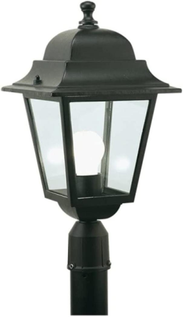 Lampada Testa palo Attacco E27 per manicotto diametro 60 cm Colore Nero Linea Quadrata Sovil 401/06