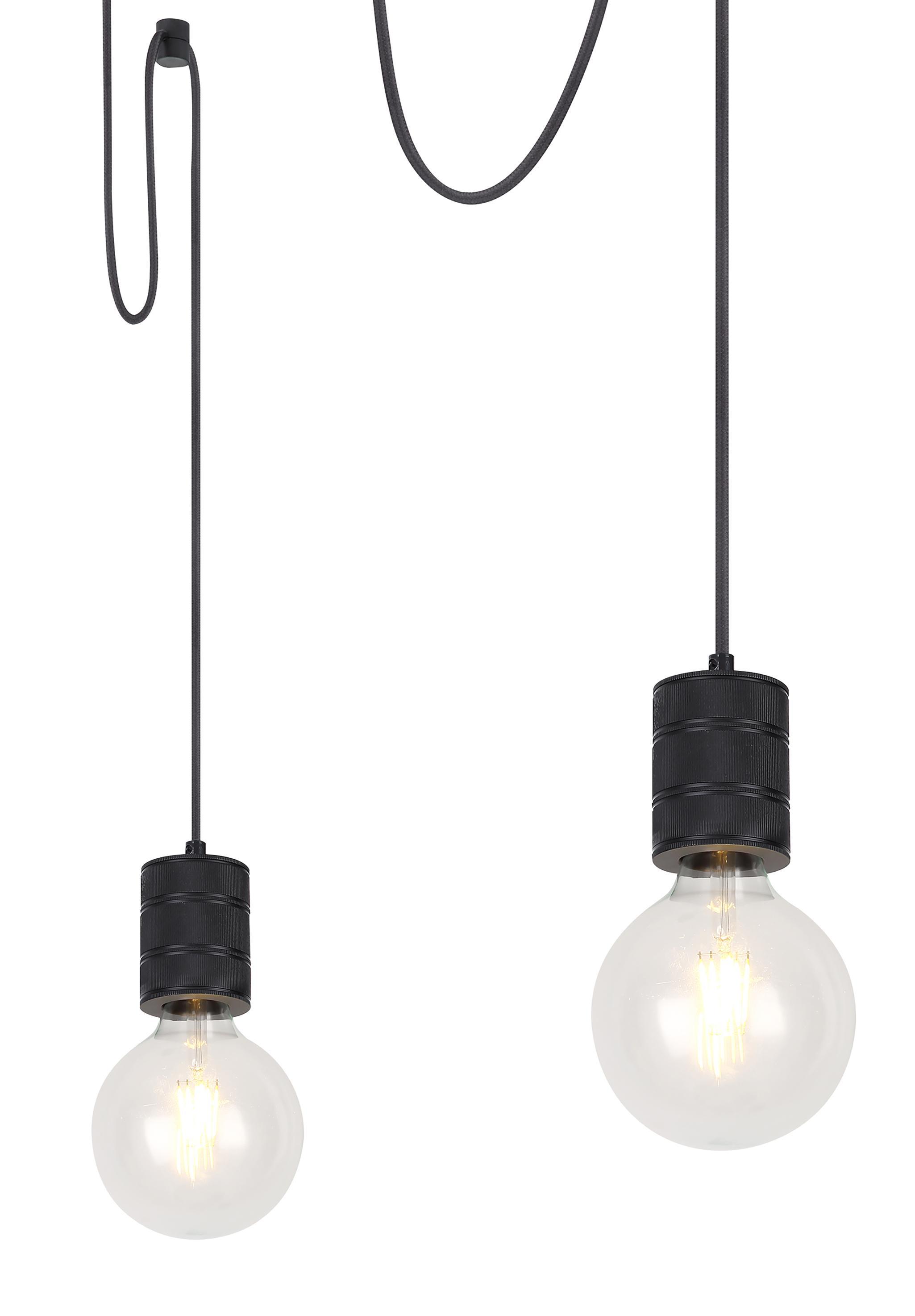 Lampada a Sospensione Metallo Nero Hermine 3 x E27 Globo Lighting 54030-3H