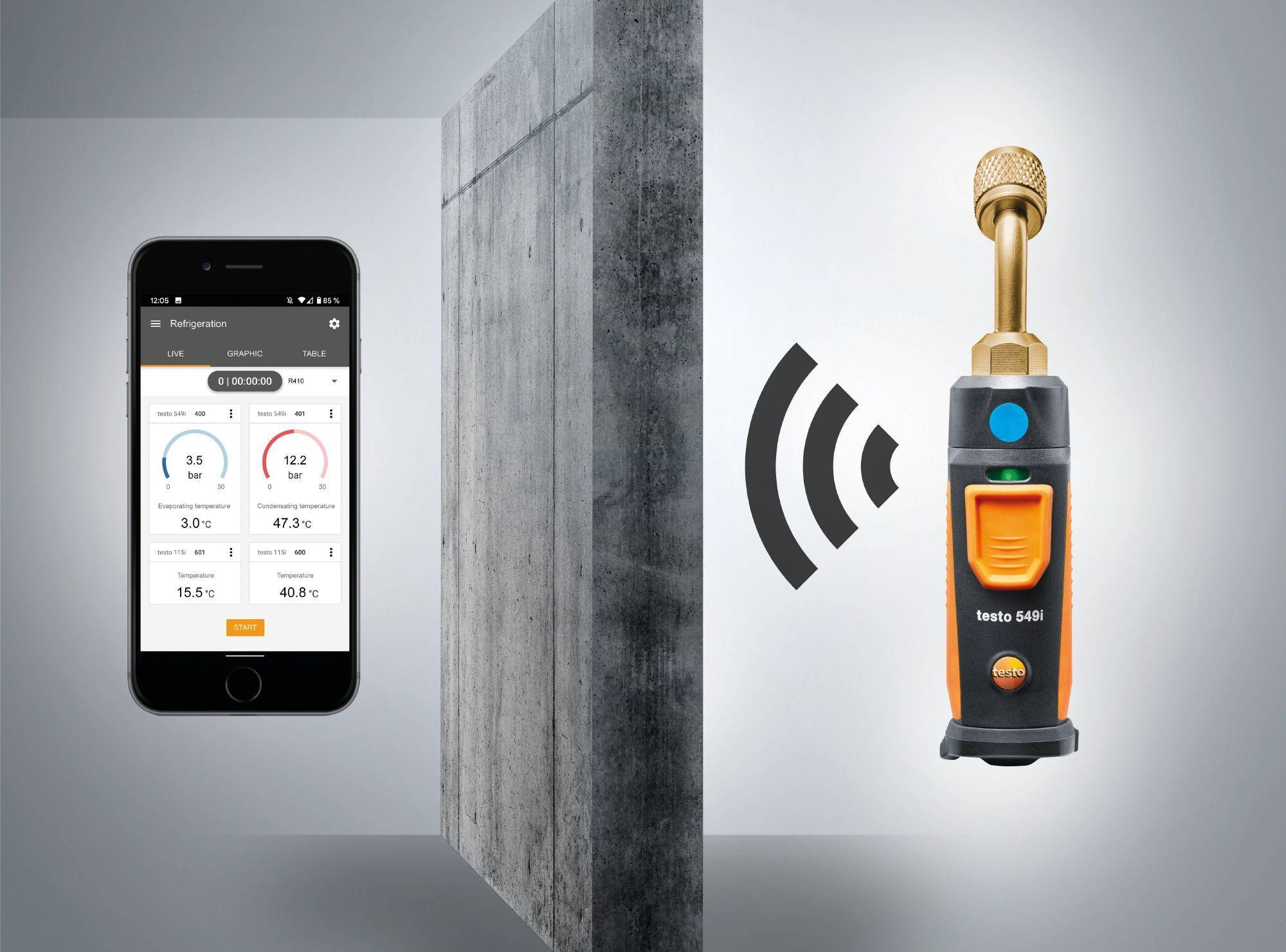 Testo 549i manometro per alte pressioni Bluetooth 100m con App Testo 0560 2549 02