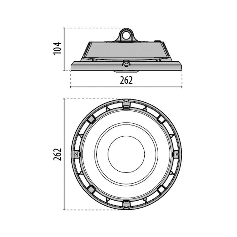 Lampada Led Industriale a Sospensione A+ 100 C EW 840 BK-RAL9005 1-10V Performance In Lighting 3111274