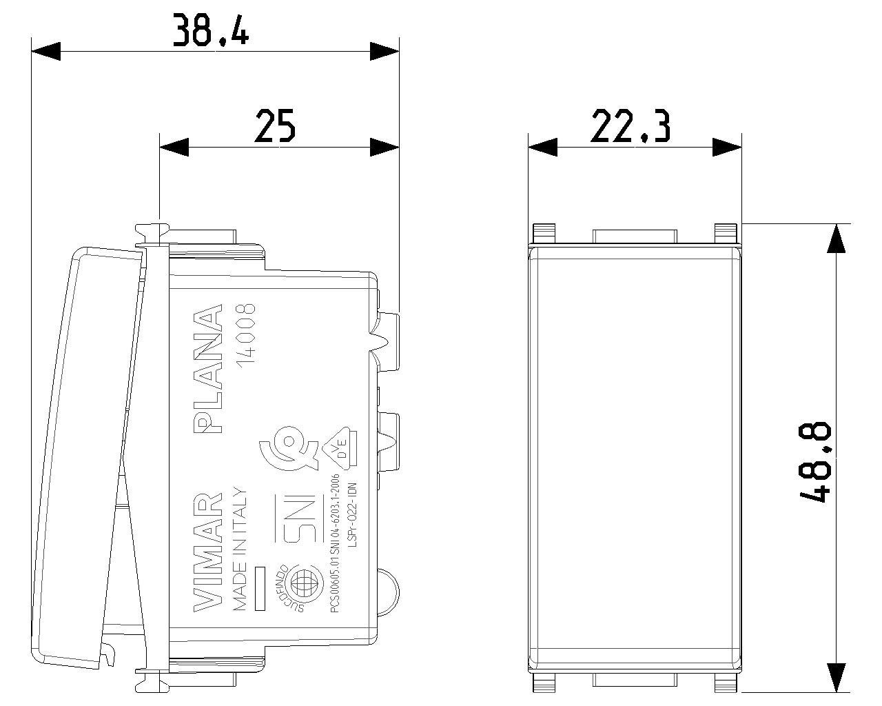 Pulsante 1P NO 10A bianco Vimar Plana 14008