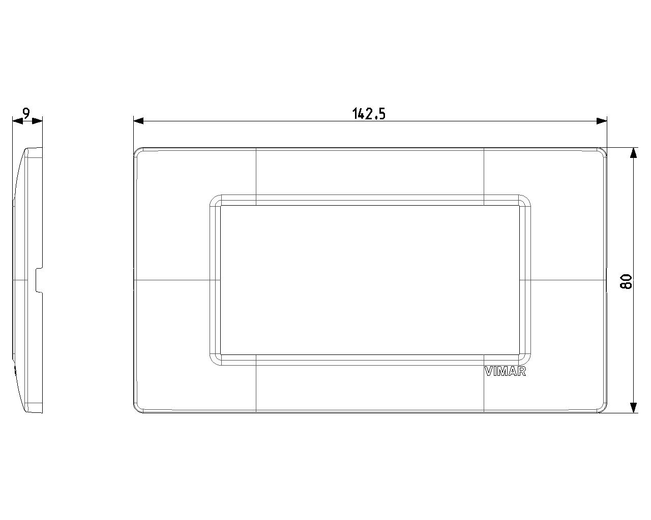 Placca 4 moduli bianco Vimar Plana 14654.01