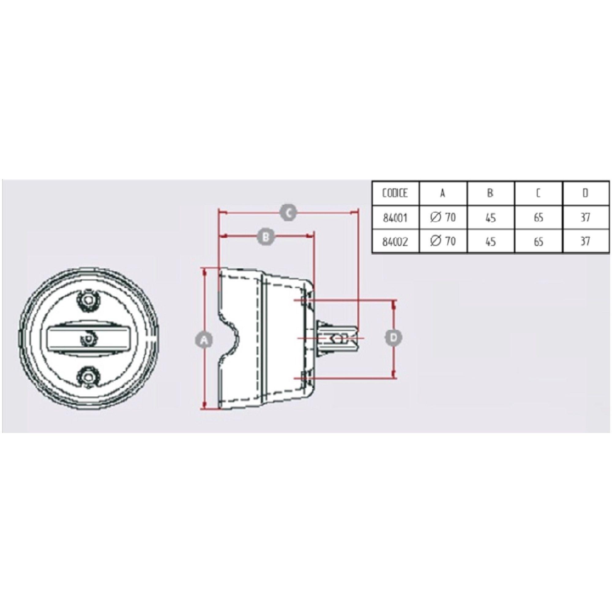 Pulsante rotativo da parete in ceramica 10AX 250V ceramica, colore bianco Fanton 84002