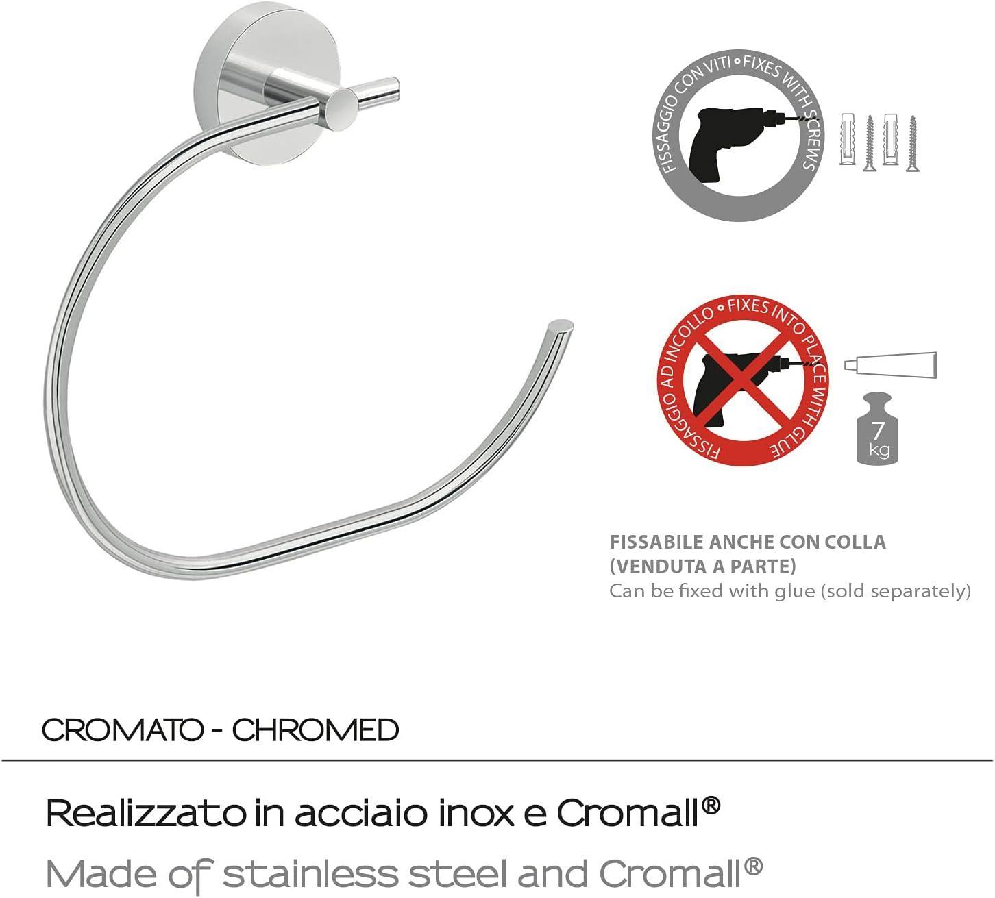 Eros portasciugamani porta salviette ad anello cromato Gedy 000023701300200