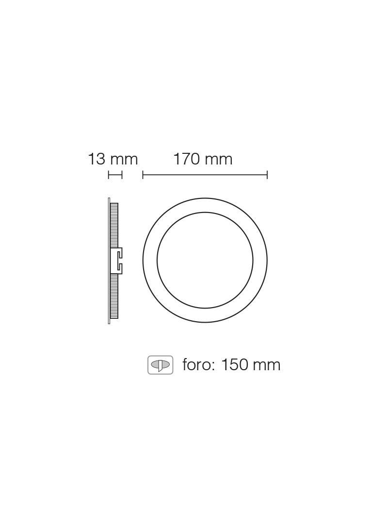 Lampada LED da incasso 10W IP20 Flat CAMBIATONO Stone 7001 BNC/C.B.