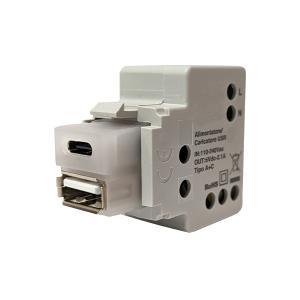 Caricatore usb tipo a e tipo c out 2,1a 5v dc keystone  io3942100n