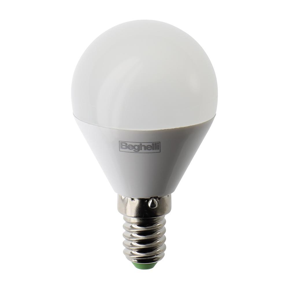 Lampadina LED 5W E14 4000K luce naturale sfera Beghelli 56986